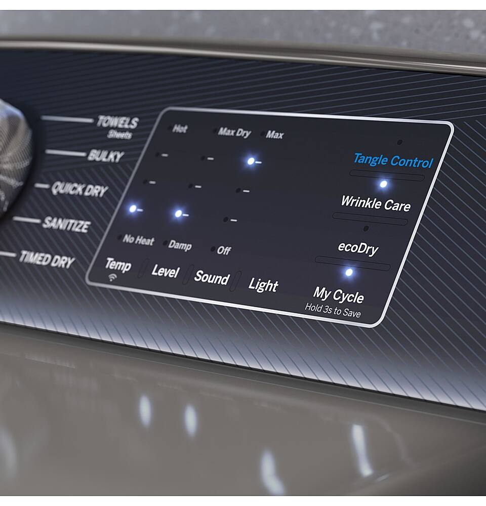 Alt View 12. GE Profile - 7.4 cu. ft. Smart Gas Dryer with Sanitize Cycle and Sensor Dry - White.