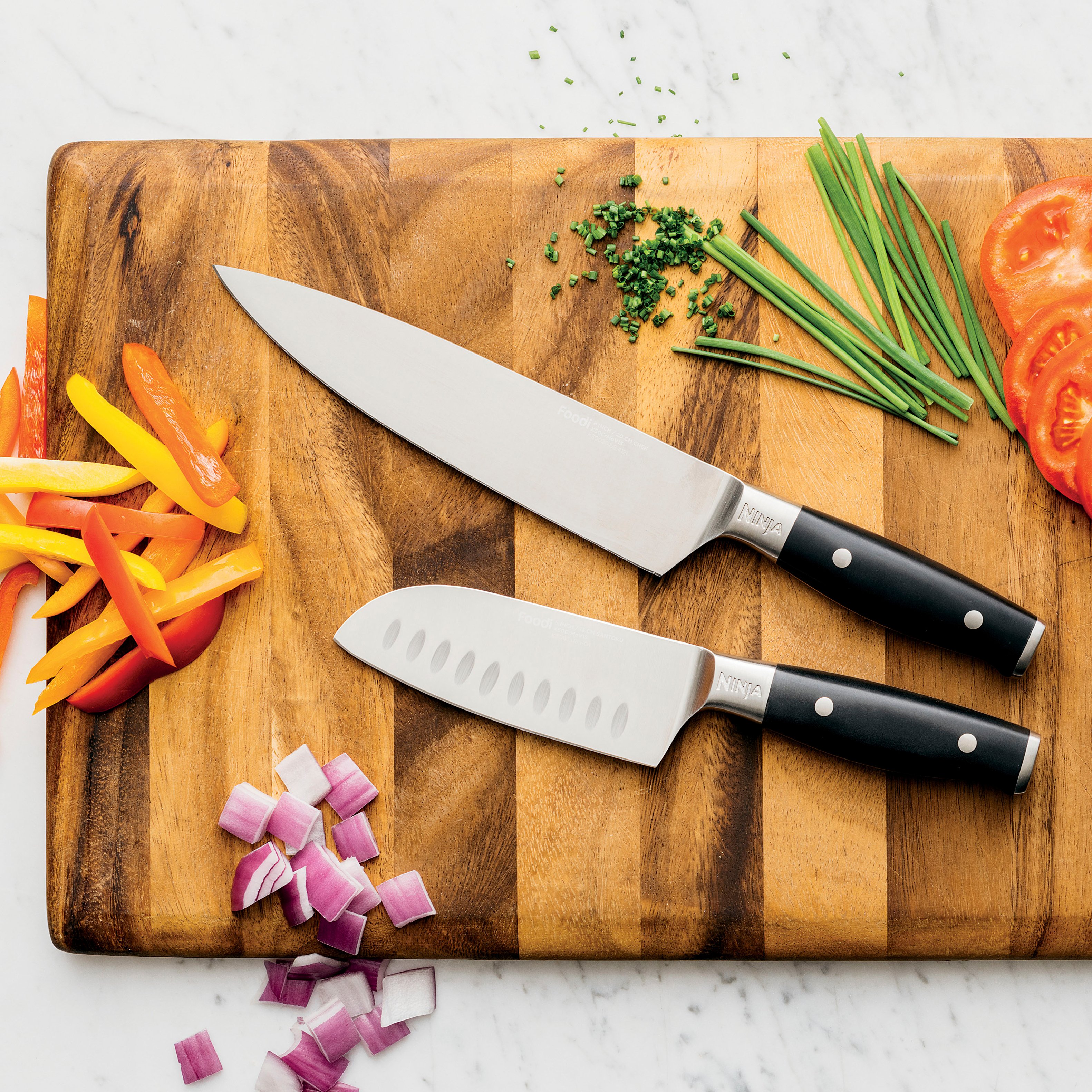 Ninja Foodi NeverDull System Premium 2-Piece Chef & Santoku Knife Set 