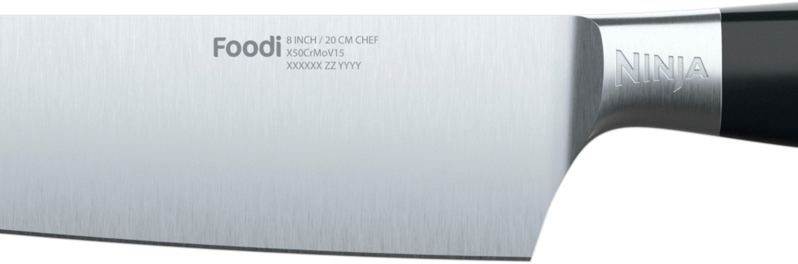 Left View: Ninja Foodi NeverDull System Premium 8” German Stainless Steel Chef Knife - Black