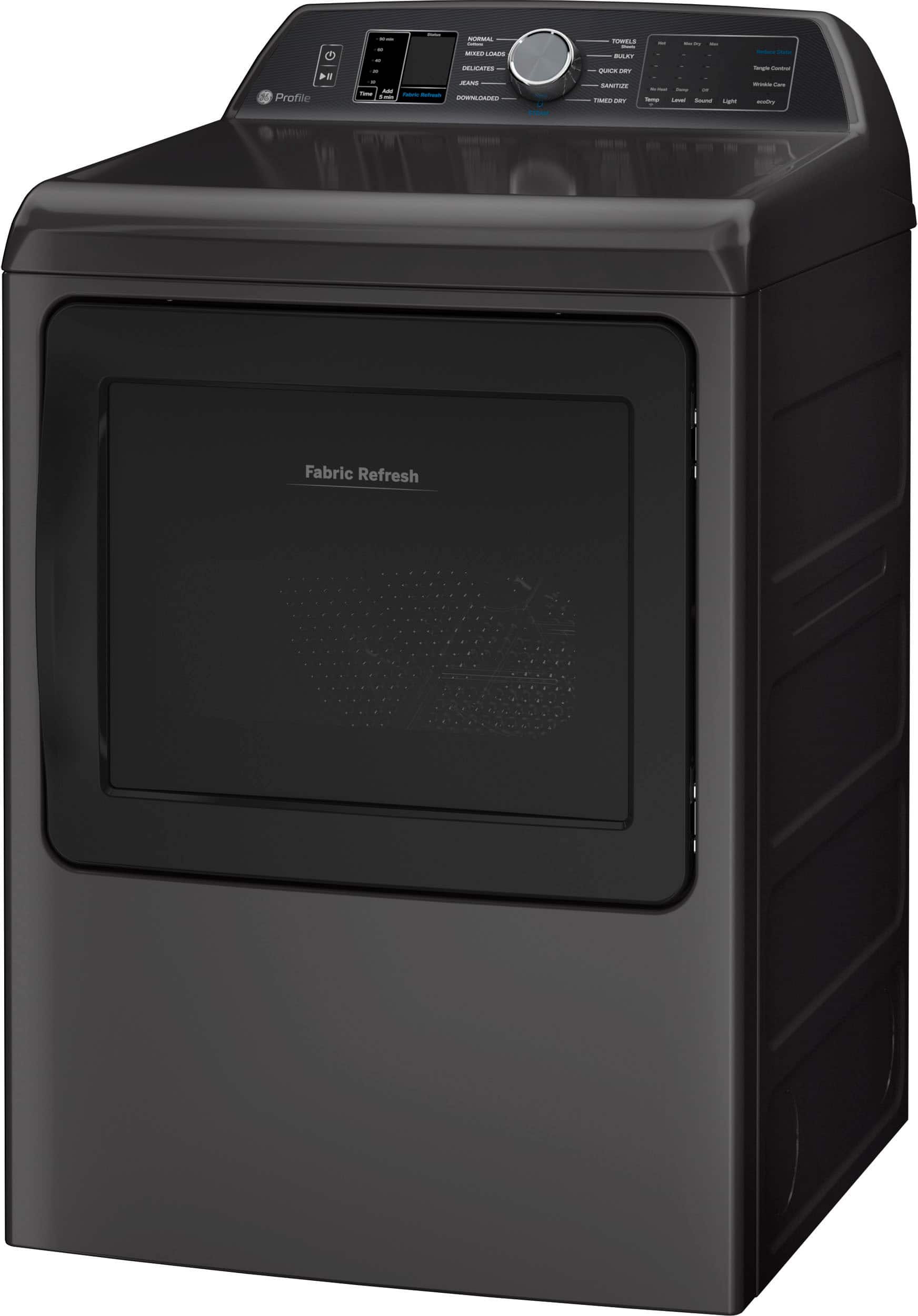 Alt View 1. GE Profile - 7.3 cu. ft. Smart Gas Dryer with Fabric Refresh, Steam, and Washer Link - Diamond Gray.