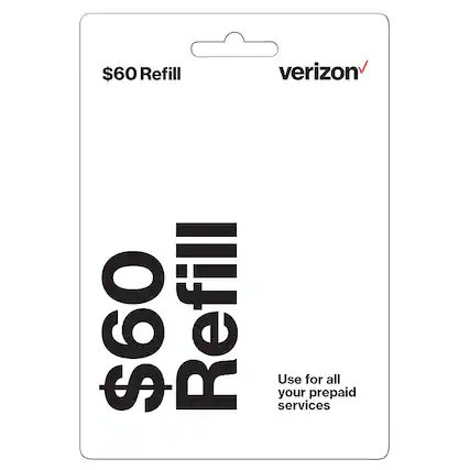 Front. Verizon - $60 Prepaid Card.