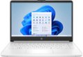 Front. HP - 14" Laptop - Intel Celeron - 4GB Memory - 64GB eMMC - Snowflake White.