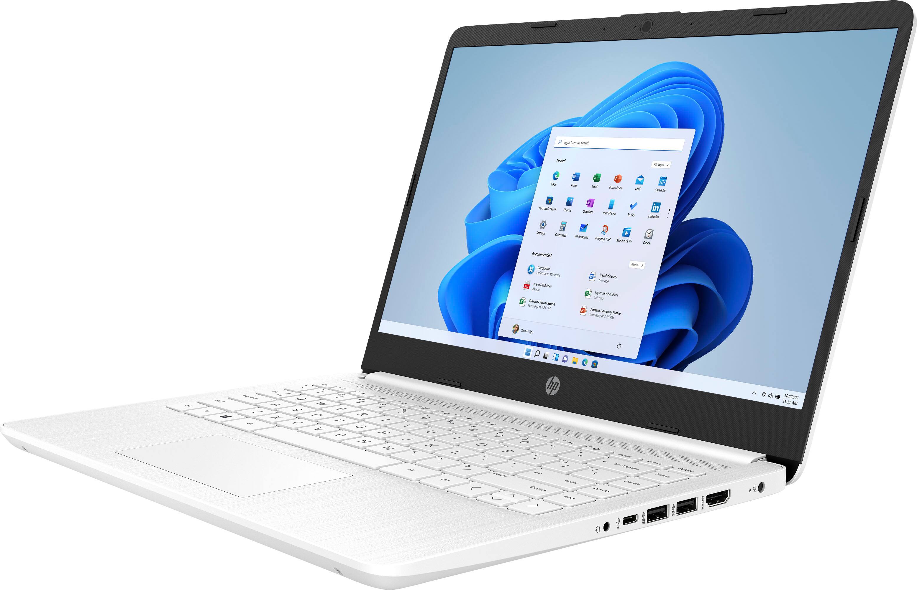 Alt View 1. HP - 14" Laptop - Intel Celeron - 4GB Memory - 64GB eMMC - Snowflake White.