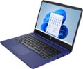 Angle. HP - 14" Laptop - Intel Celeron - 4GB Memory - 64GB eMMC - Indigo Blue.