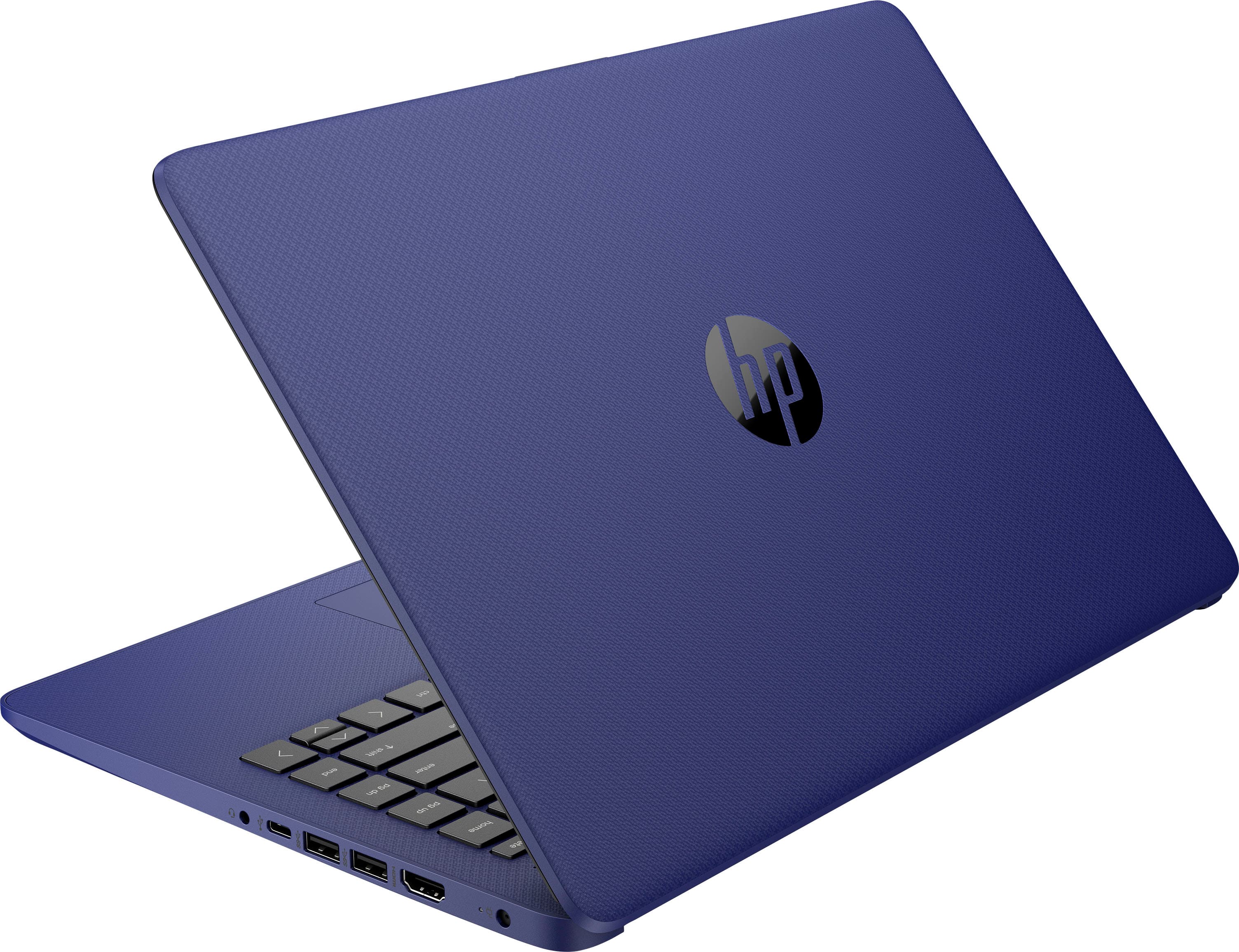 Alt View 1. HP - 14" Laptop - Intel Celeron - 4GB Memory - 64GB eMMC - Indigo Blue.