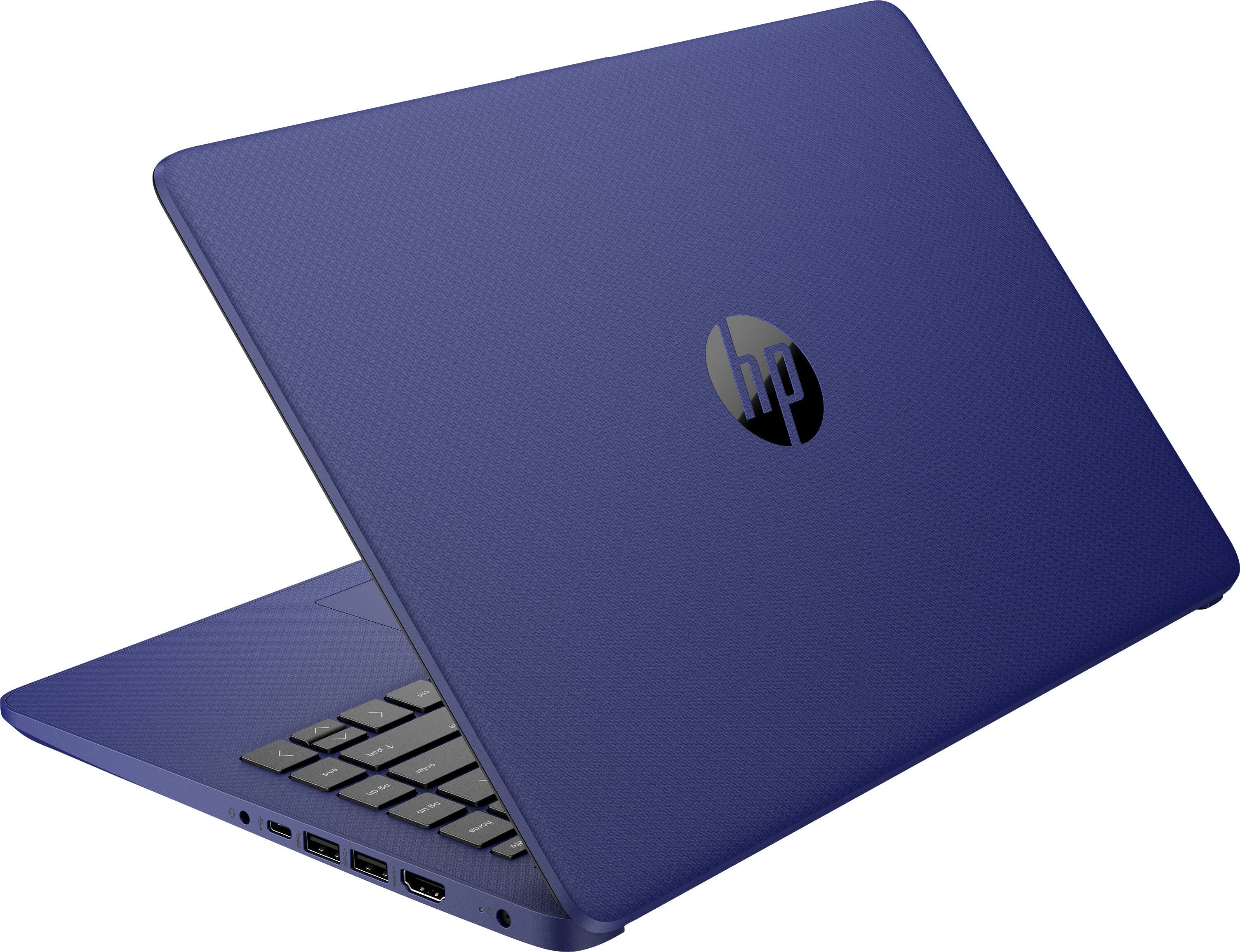Alt View 1. HP - 14" Laptop - Intel Celeron - 4GB Memory - 64GB eMMC - Indigo Blue.