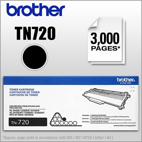 Brother - TN720 High-Yield Toner Cartridge - Black - Larger Front