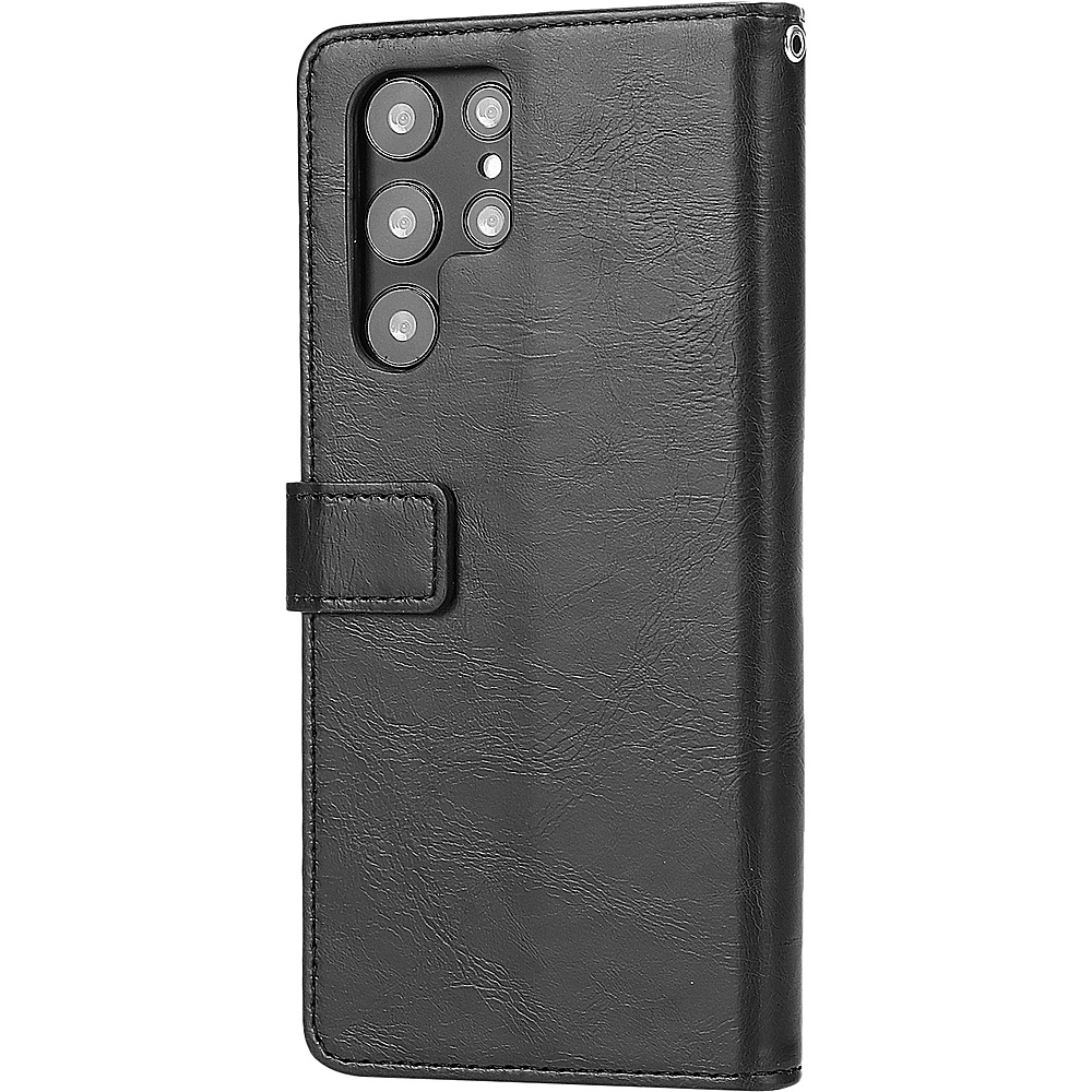 SaharaCase - Leather Folio Wallet Case for Samsung Galaxy S22 Ultra 6.8  Inch (2022) [Shockproof Bumper] Rugged Protection Anti-Slip Grip Slim Fit