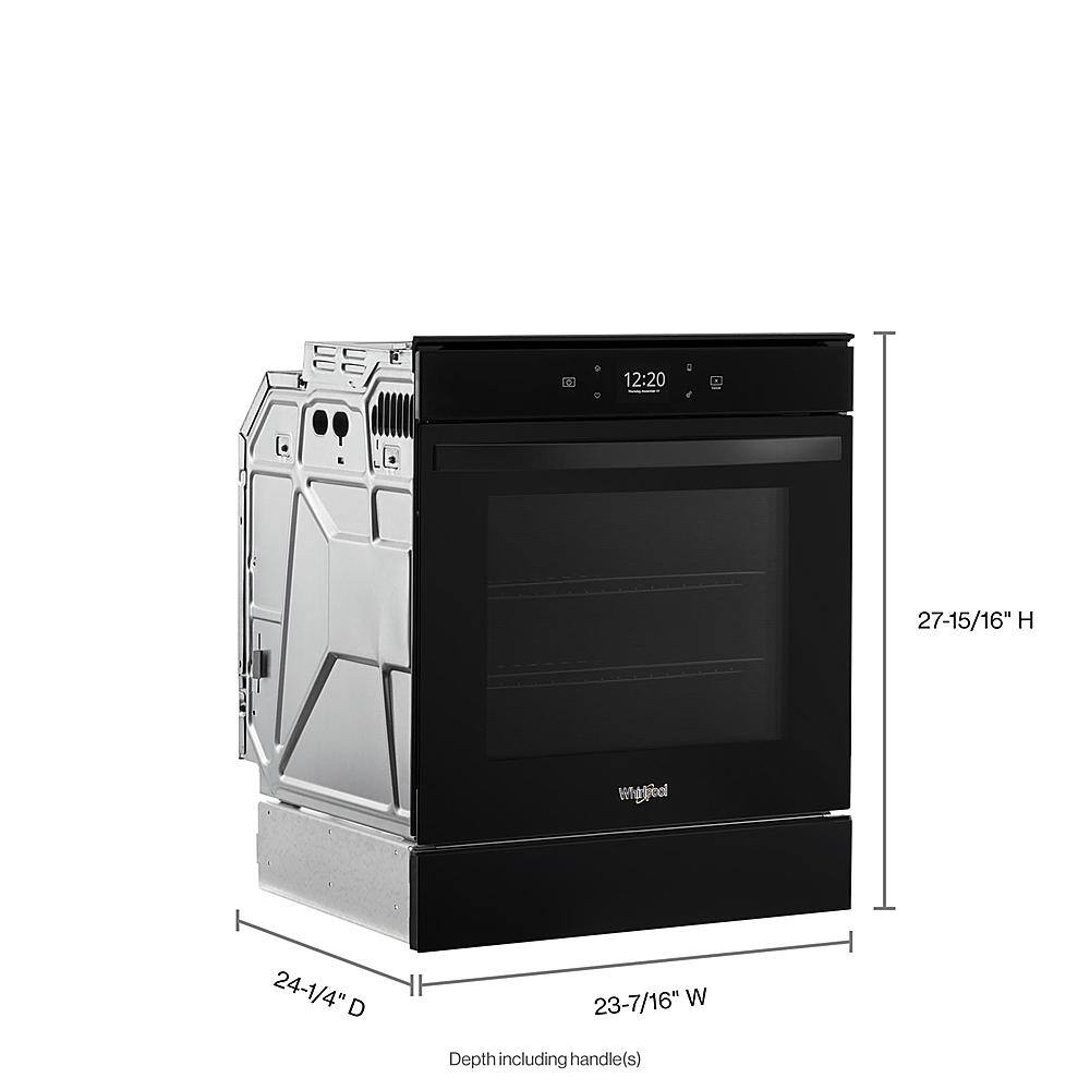 Alt View 1. Whirlpool - 24" Built-In Single Electric Convection Wall Oven with Adjustable Self-Clean Cycle - Black.