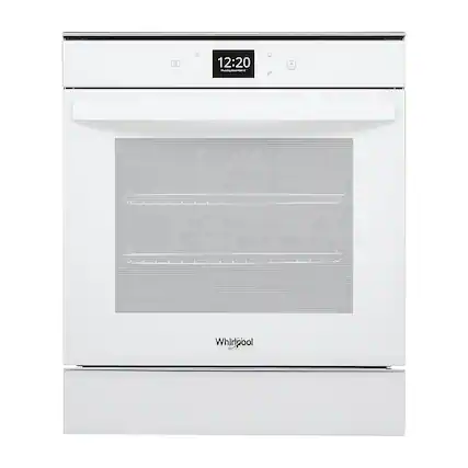 Front. Whirlpool - 24" Built-In Single Electric Convection Wall Oven with Adjustable Self-Clean Cycle - White.