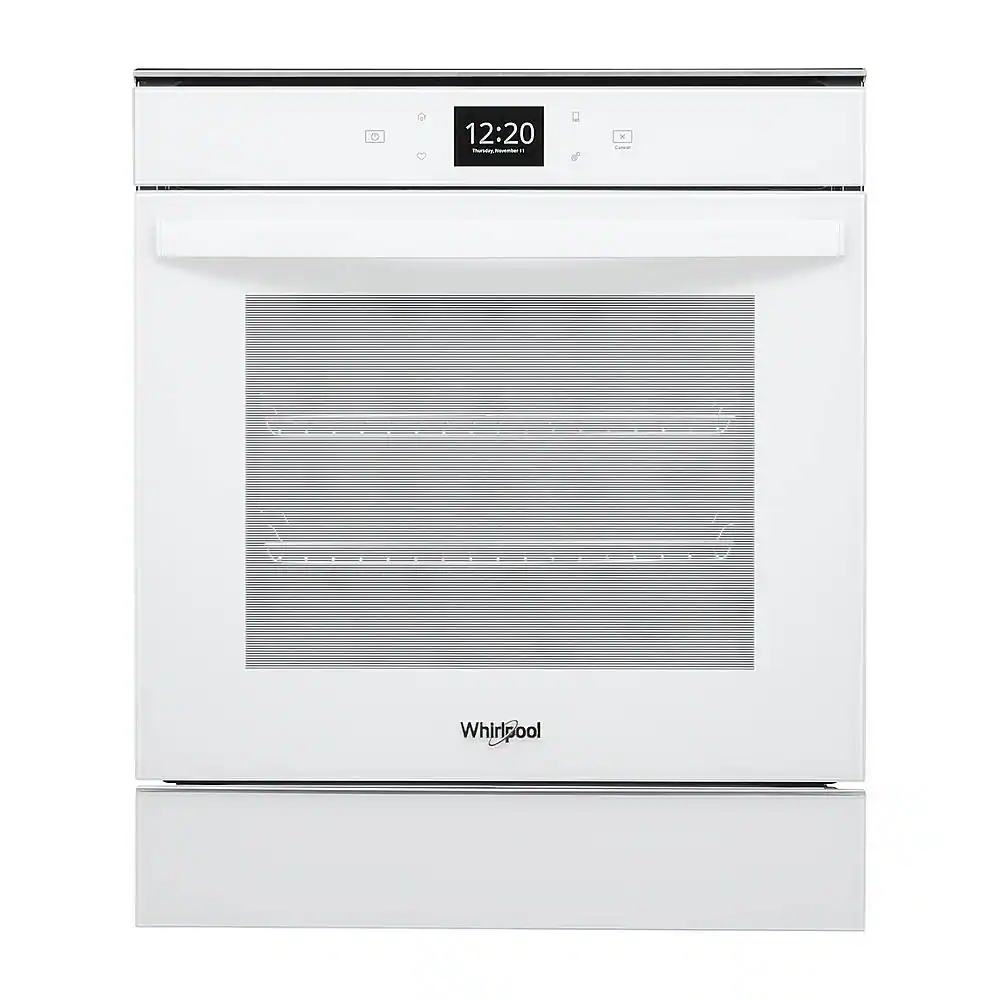Whirlpool - 24" Built-In Single Electric Convection Wall Oven with Adjustable Self-Clean Cycle - White
