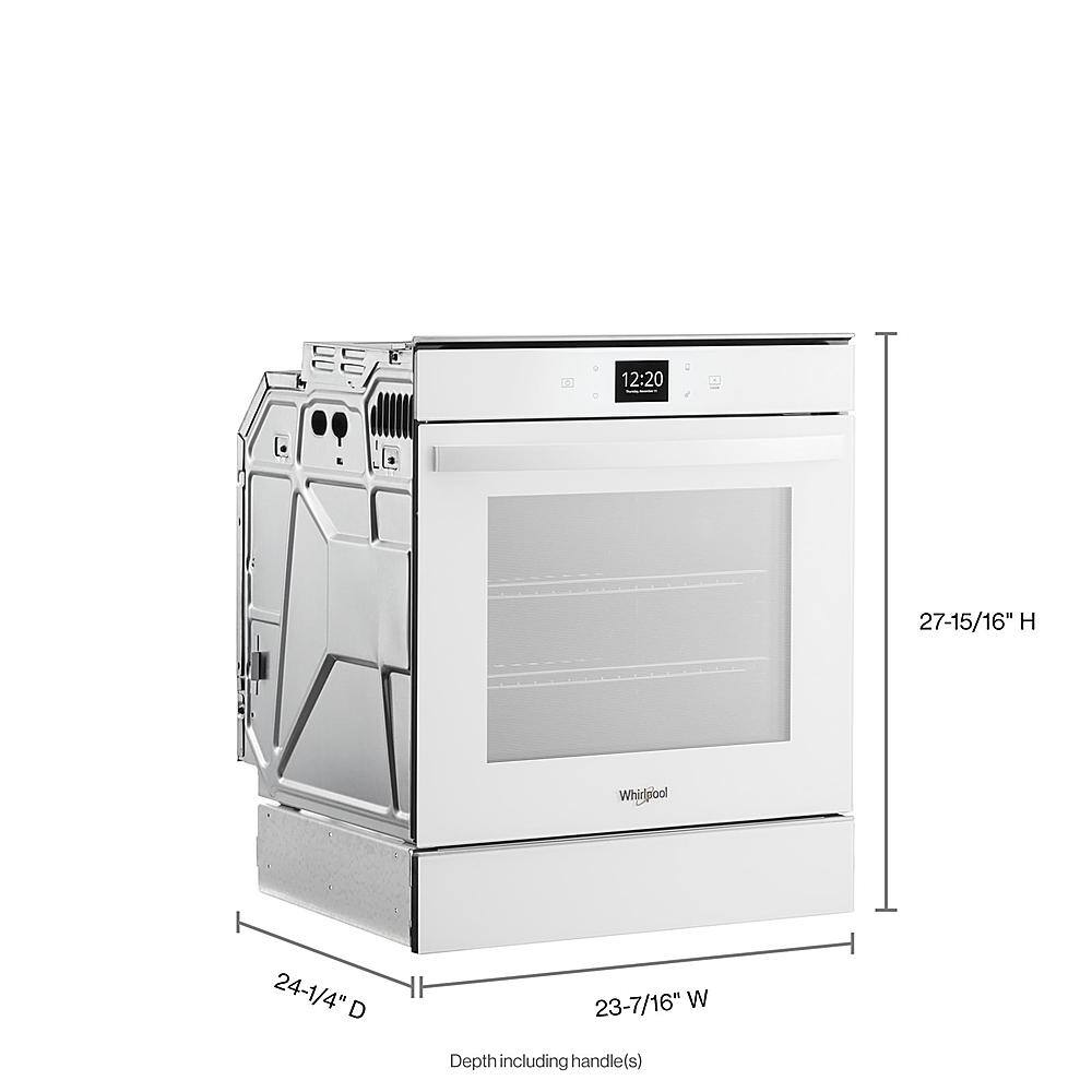 Alt View 1. Whirlpool - 24" Built-In Single Electric Convection Wall Oven with Adjustable Self-Clean Cycle - White.