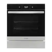 Whirlpool - 24" Built-In Single Electric Convection Wall Oven with Adjustable Self-Clean Cycle - Stainless Steel - Front_Zoom