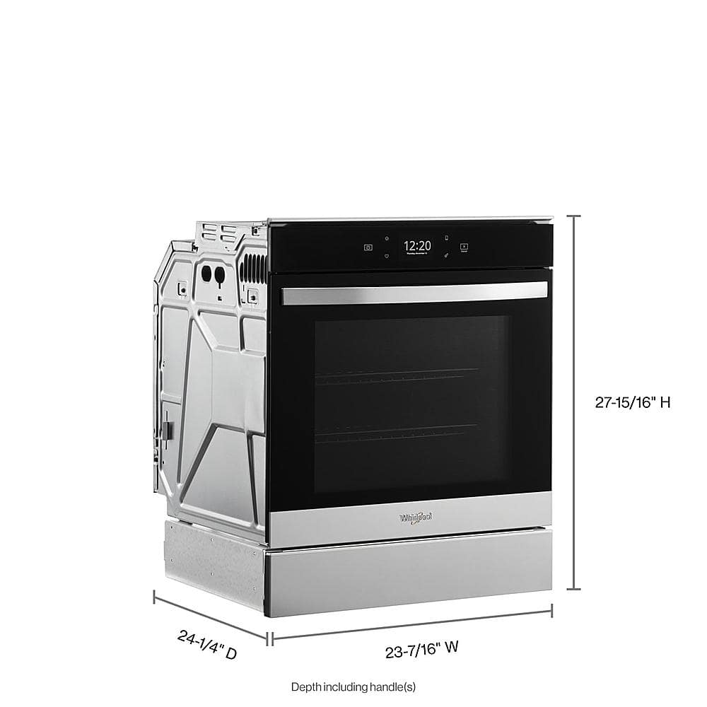 Alt View 1. Whirlpool - 24" Built-In Single Electric Convection Wall Oven with Adjustable Self-Clean Cycle - Stainless Steel.