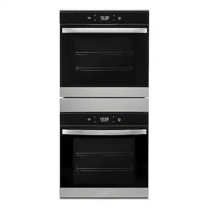 Front. Whirlpool - 24" Built-In Double Electric Convection Wall Oven with WiFi - Stainless Steel.