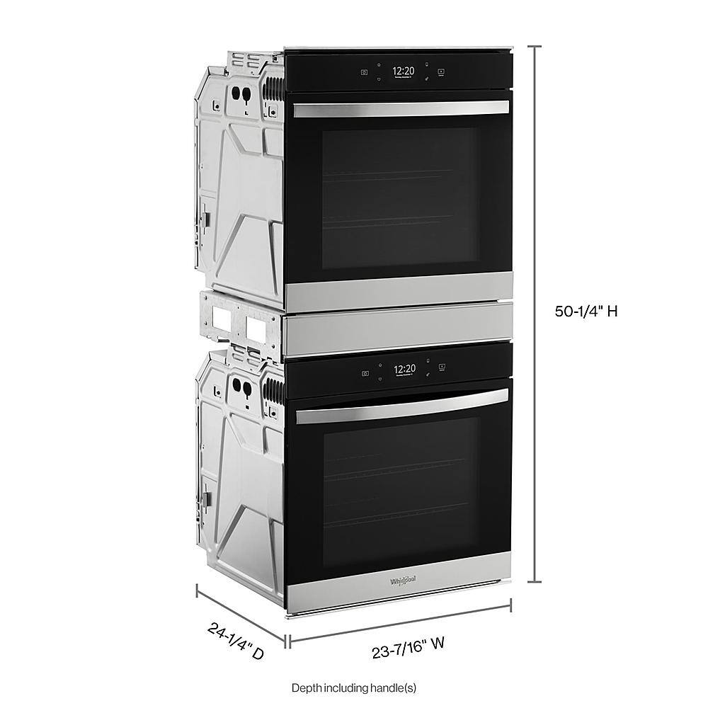 Alt View 1. Whirlpool - 24" Built-In Double Electric Convection Wall Oven with WiFi - Stainless Steel.