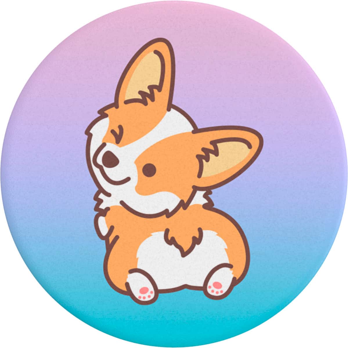 Angle. PopSockets - PopGrip Cell Phone Grip & Stand - Cheeky Corgi.