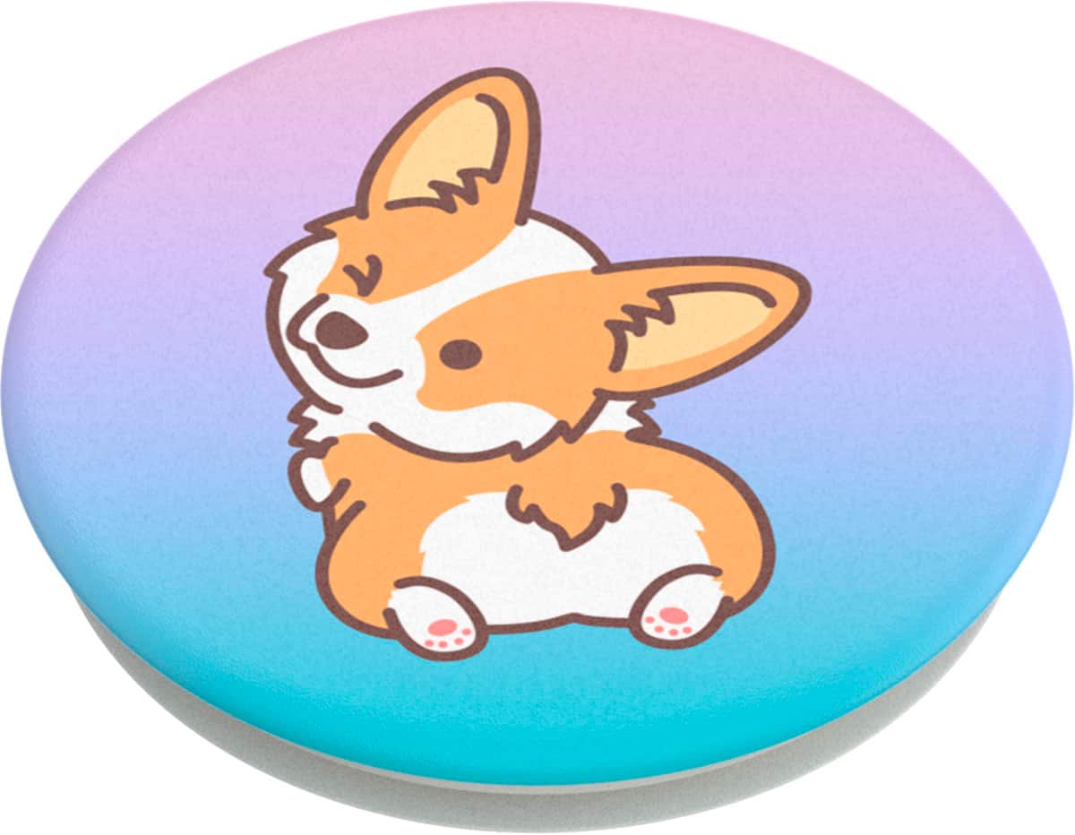 Left. PopSockets - PopGrip Cell Phone Grip & Stand - Cheeky Corgi.