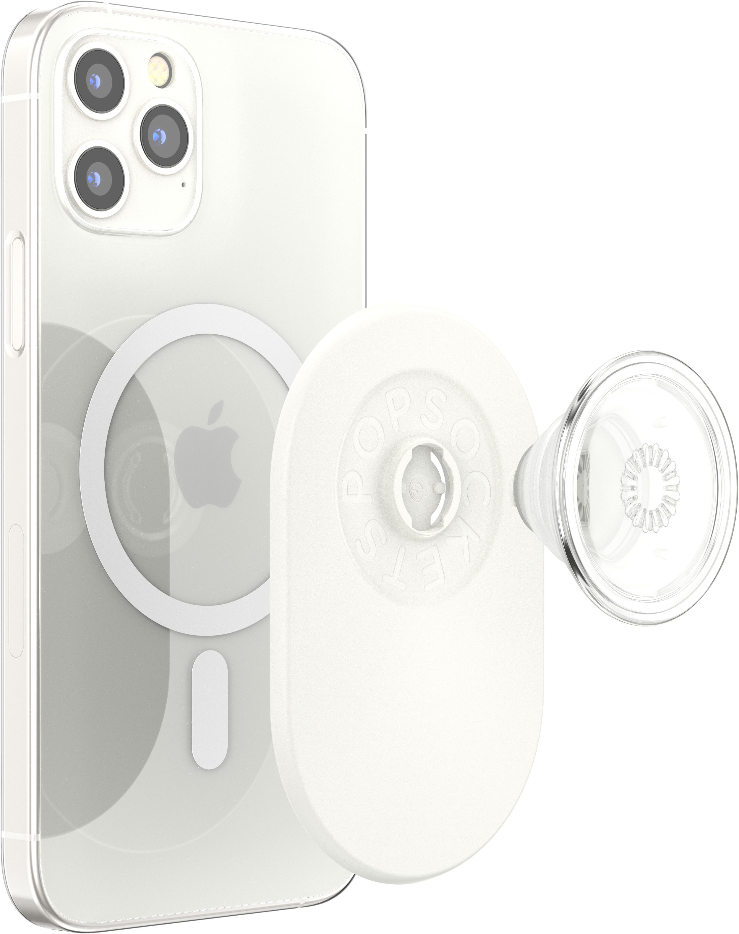PopSockets MagSafe PopWallet+ Cell Phone Wallet & Grip, with Adapter Ring  White Clear 806926 - Best Buy
