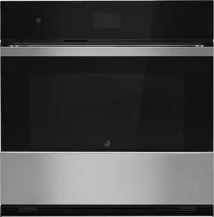 Front. JennAir - 30" Built-In Single Electric Wall Oven - Floating Glass Black.