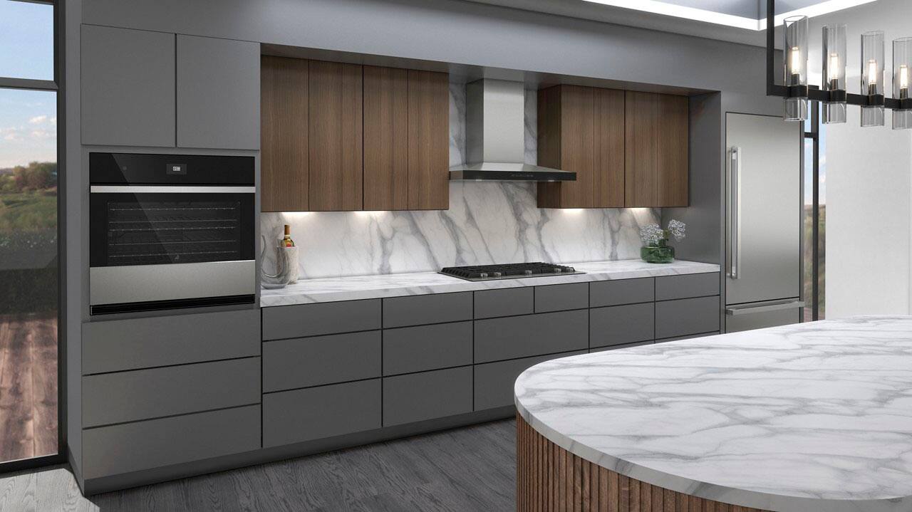 Alt View 15. JennAir - 30" Built-In Single Electric Wall Oven - Floating Glass Black.