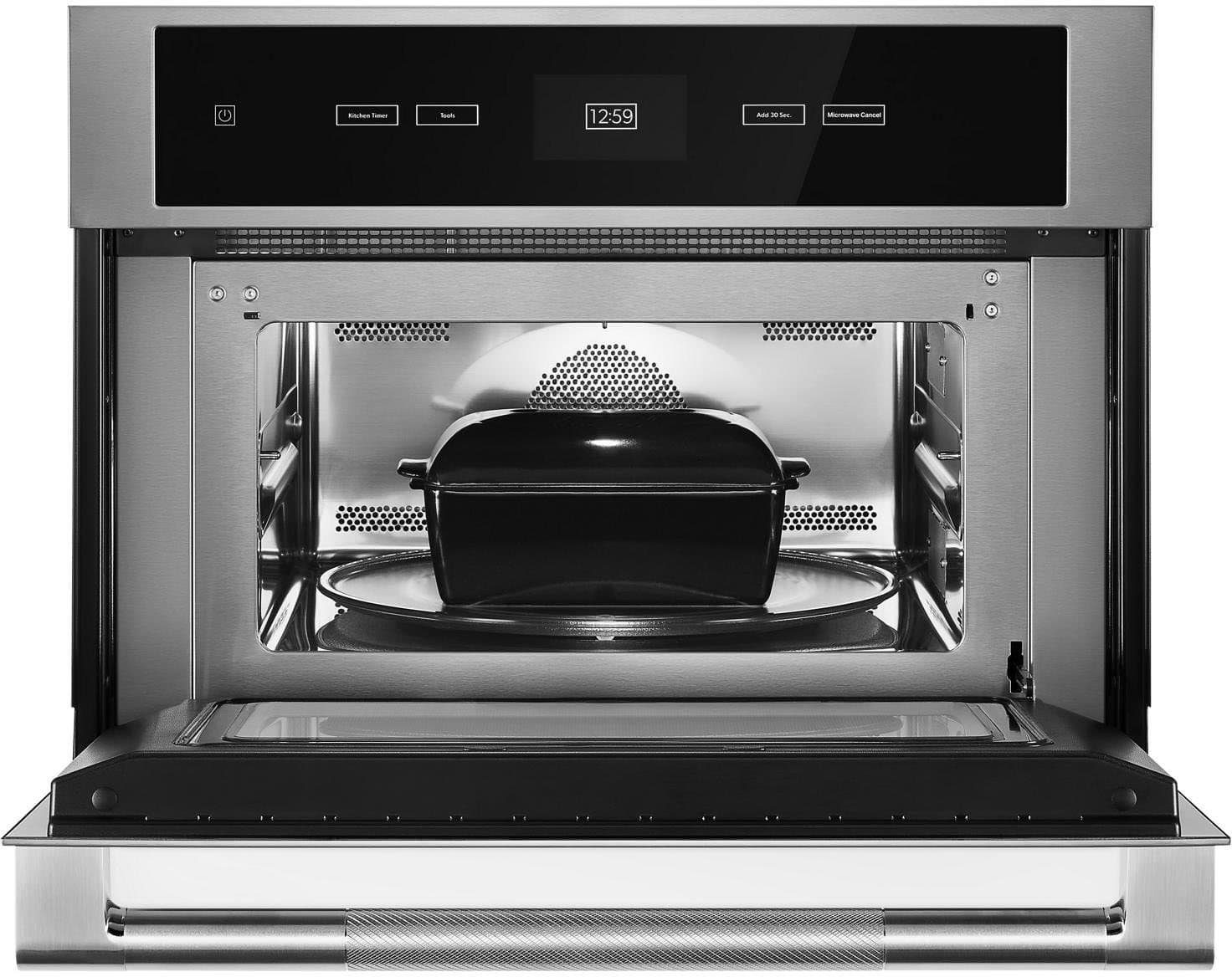 Alt View 17. JennAir - 1.4 Cu. Ft. Convection Microwave with Sensor Cooking and Speed-Cook - Floating Glass Black.