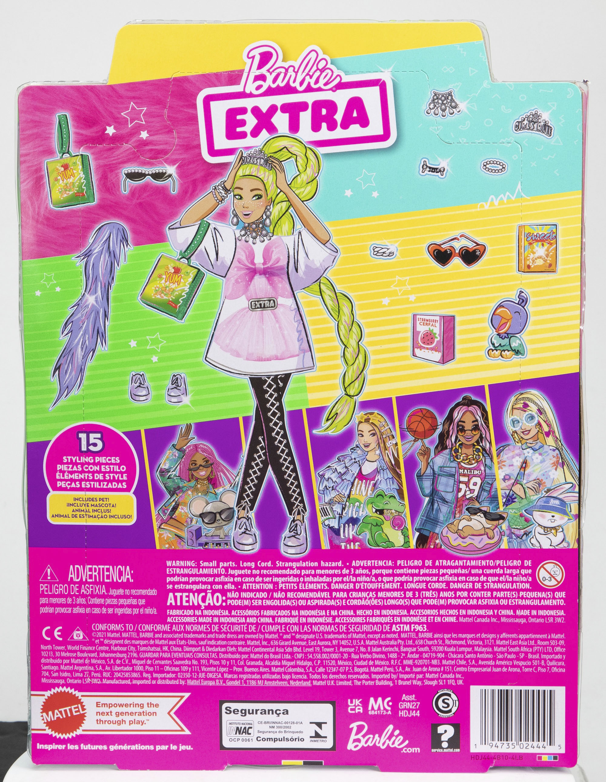 Left View: Barbie - Extra Doll and Pet with Neon Green Hair