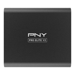 PNY - PRO Elite V2 1TB External USB 3.2 Gen 2x1, Type-C Portable SSD - Black - Front_Zoom