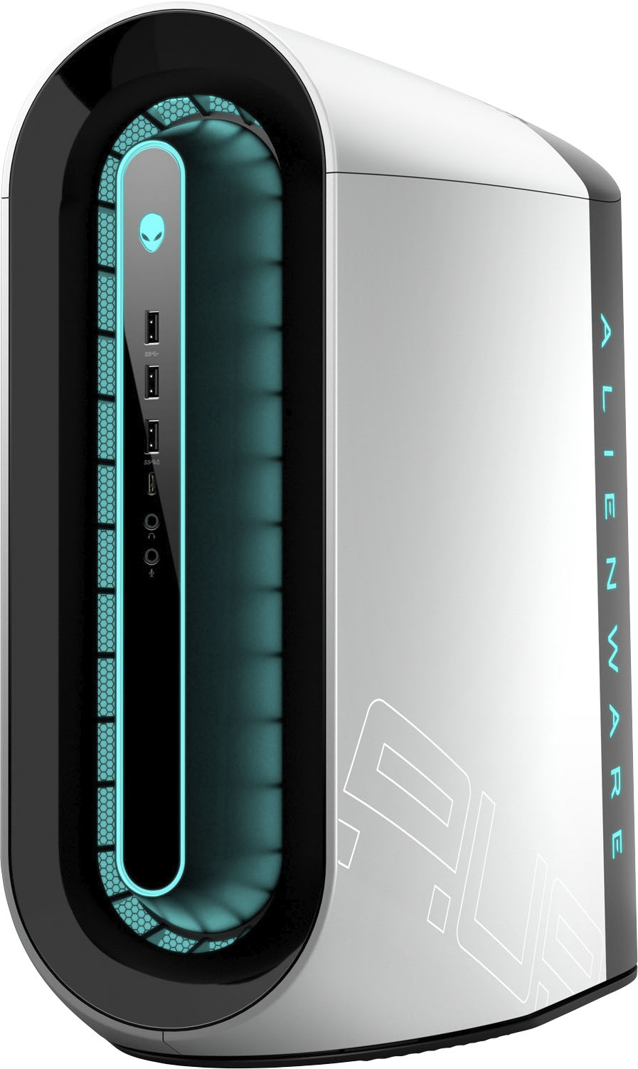 Left View: Alienware - Aurora R12 Gaming Desktop - Intel  Core i7 - 16GB Memory - NVIDIA GeForce RTX 3060 Ti - 1TB SSD - White