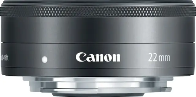 Front. Canon - EF-M22mm F2 STM Standard Lens for EOS DSLR Cameras - Black.