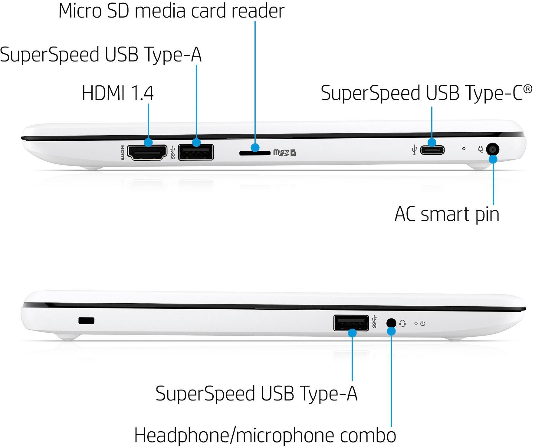 Alt View 11. HP - Stream 11.6" Laptop - Intel Celeron - 4GB Memory - 64GB eMMC - Diamond White.