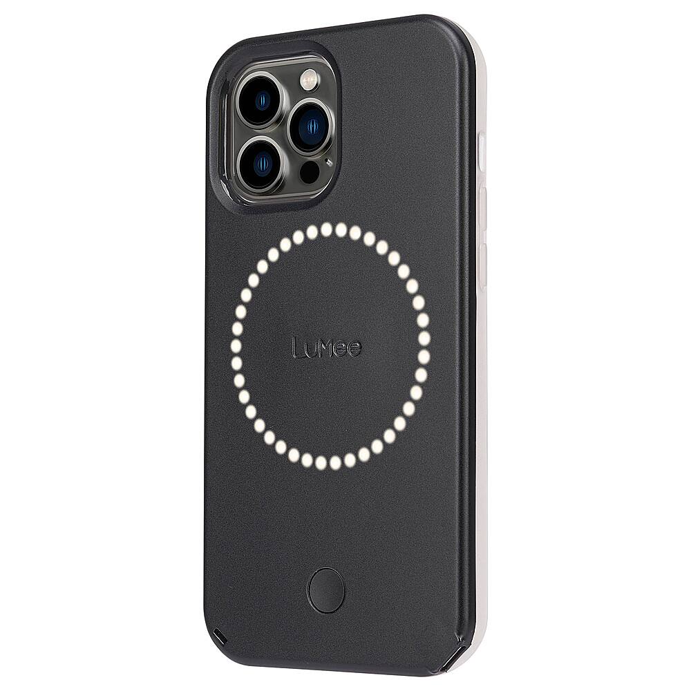 Left View: LuMee - Halo Battery Charger Case for iPhone 13 Pro Max - Black