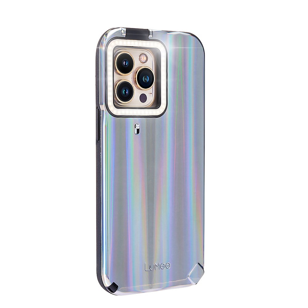 Angle View: LuMee - Flip Paris Hilton Edition Battery Charger Case w/ MagSafe for iPhone 13 Pro - Holographic