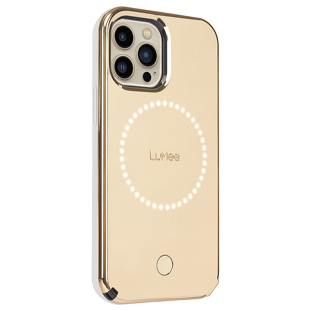 Angle View: LuMee - Halo Battery Charger Case for iPhone 13 Pro - Gold Mirror