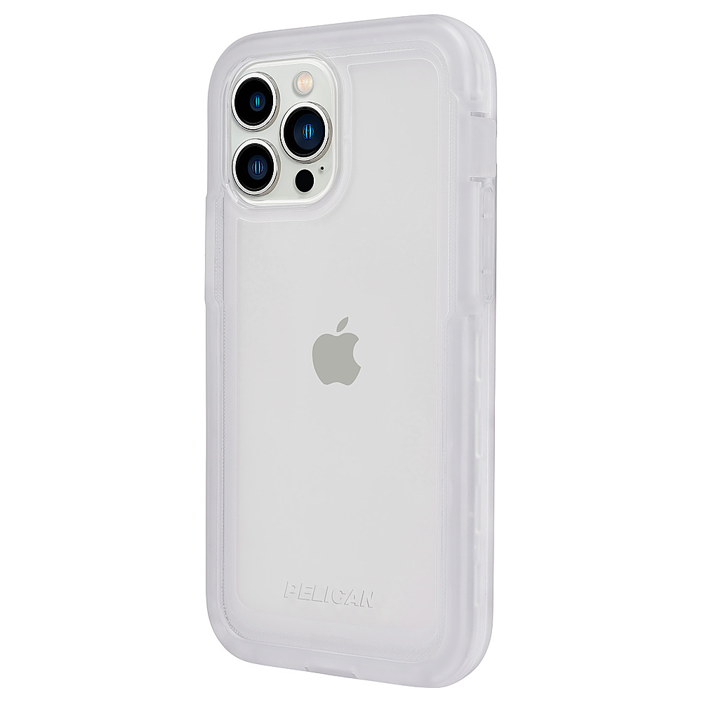 Left View: Pelican - Marine Active Hardshell Case w/ Antimicrobial for iPhone 13 Pro - Clear