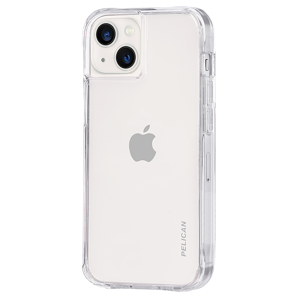 Left View: Pelican - Adventurer Hardshell Case for iPhone 13 - Clear