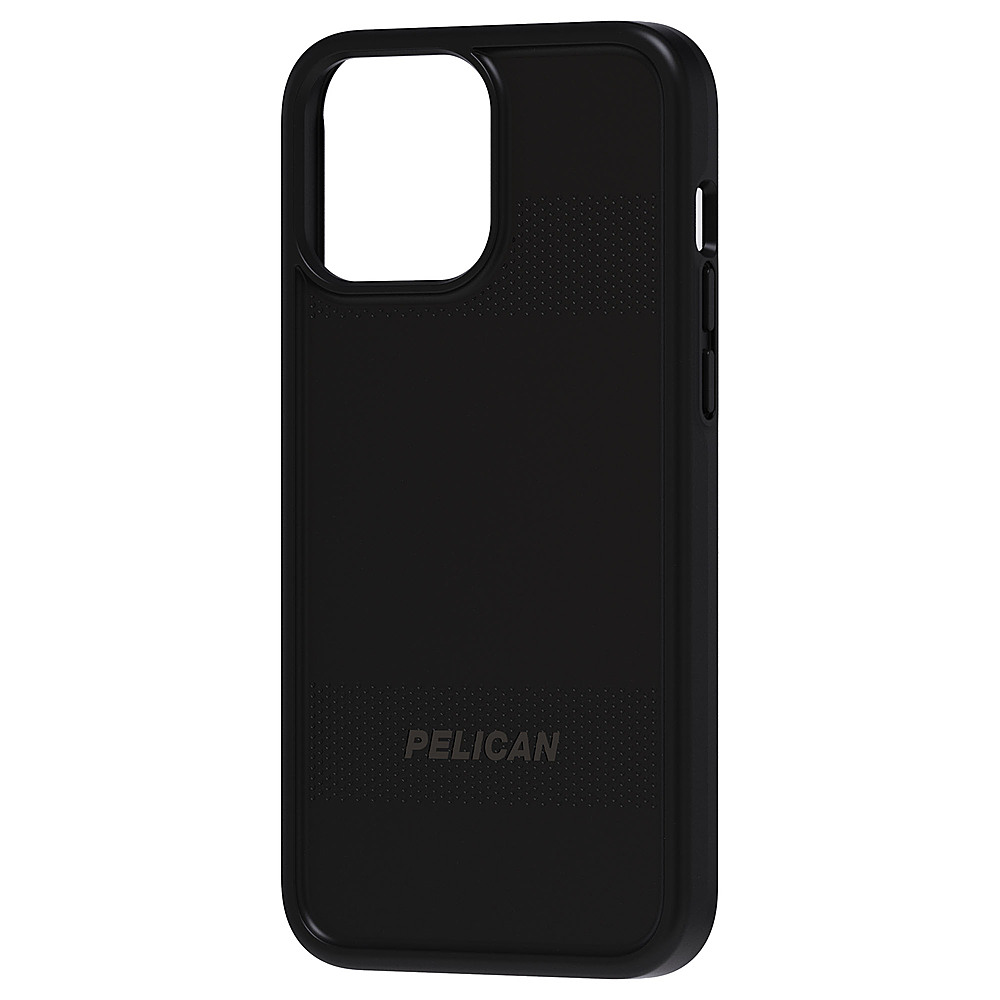 Left View: Pelican - 4 Pack of Protector Sticker Mounts for Apple AirTag - Black, Orange, Lime Green, and Grey