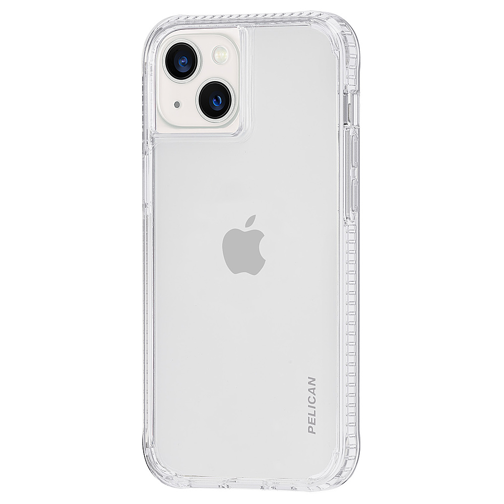 Left View: Pelican - Ranger Hardshell Case w/ Antimicrobial for iPhone 13 - Clear