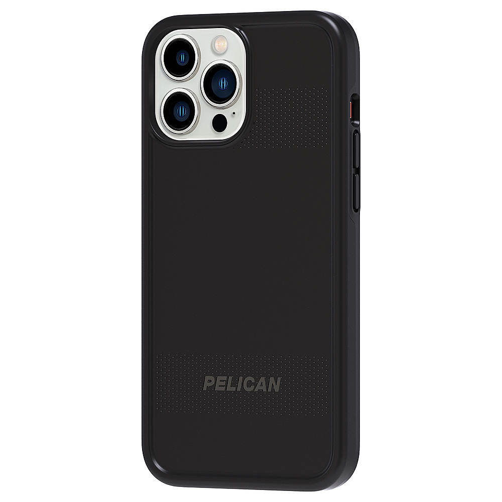 Left View: Pelican - Protector Hardshell Case w/ Antimicrobial for iPhone 13 Pro - Black