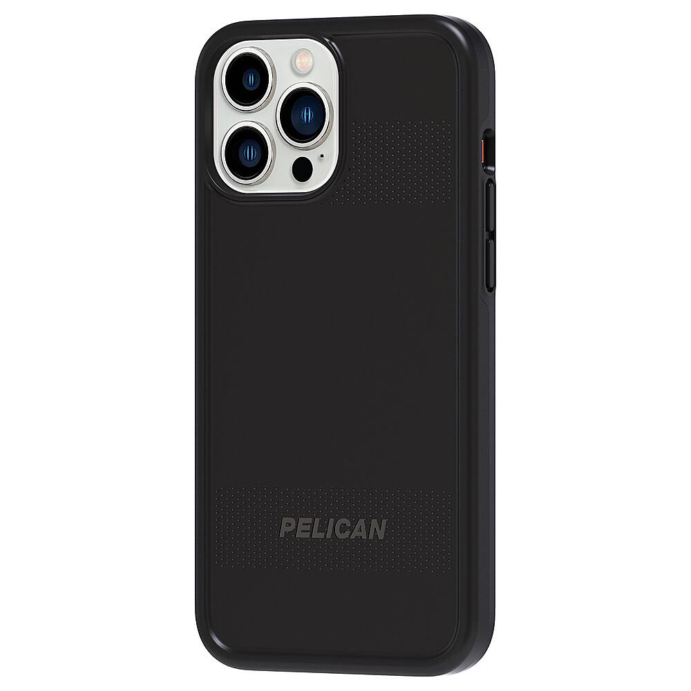 Left View: Pelican - Protector Hardshell Case w/ Antimicrobial for iPhone 13 Pro Max - Black