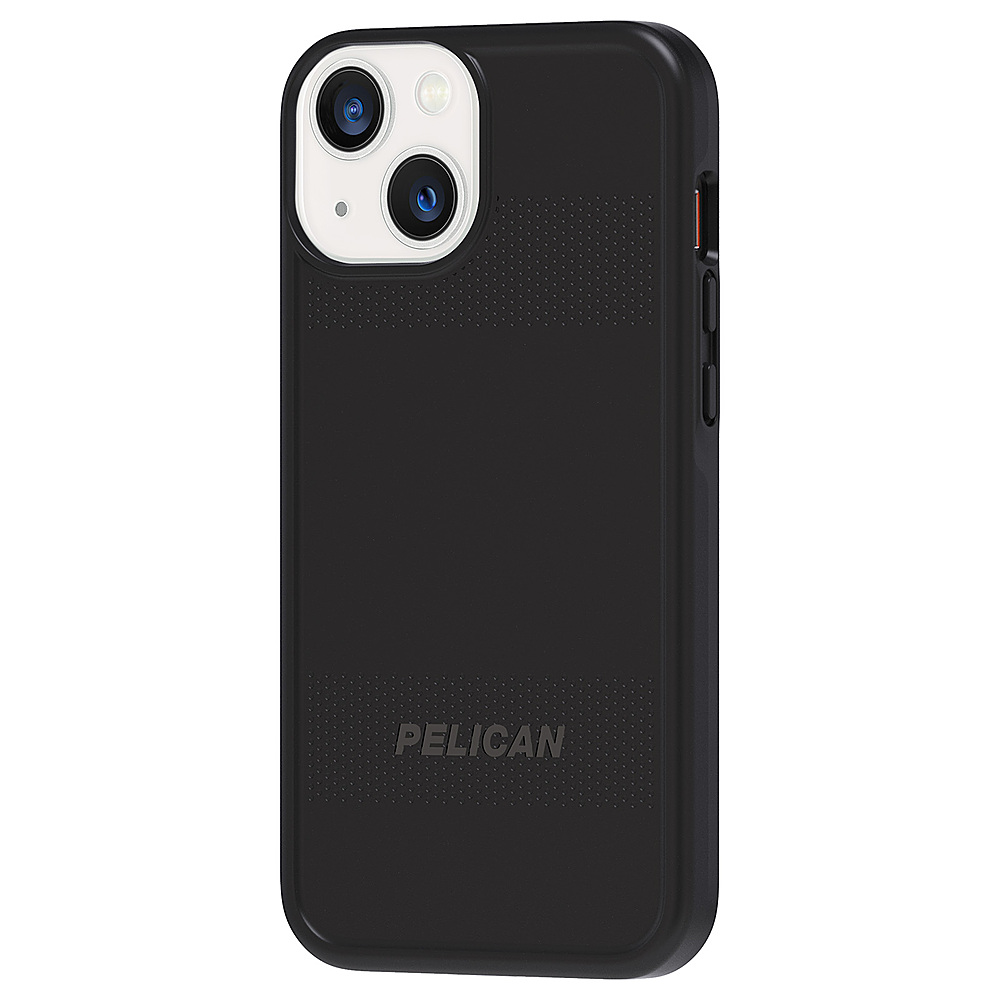 Left View: Pelican - Protector Hardshell Case w/ Antimicrobial for iPhone 13 - Black