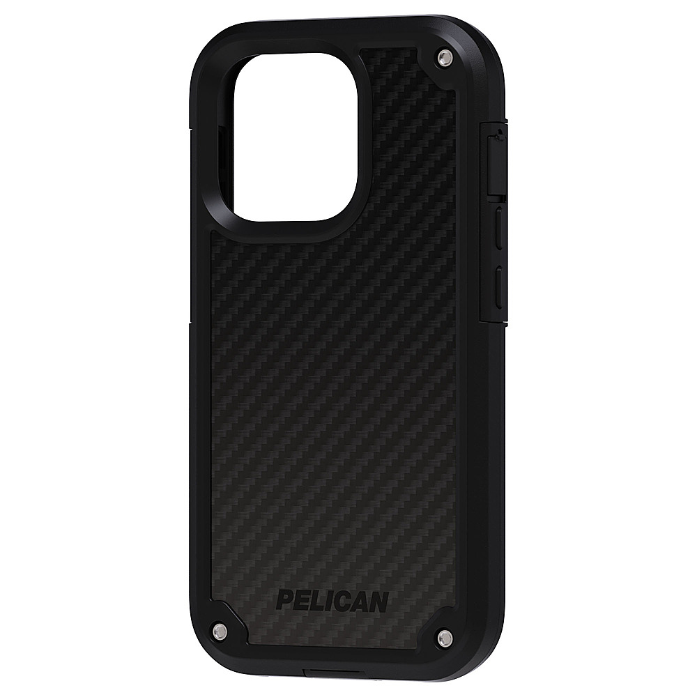 Left View: Pelican - Shield Kevlar Hardshell Case w/ Antimicrobial for iPhone 13 Pro - Black