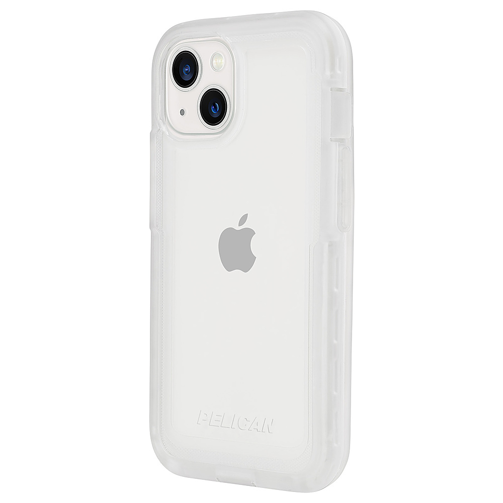 Left View: Pelican - Marine Active Hardshell Case w/ Antimicrobial for iPhone 13 - Clear