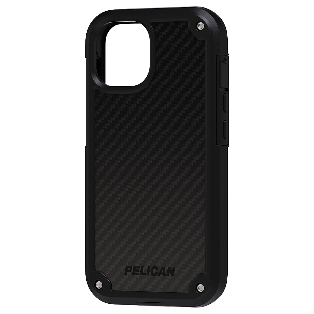 Angle View: Pelican - Shield Kevlar Hardshell Case w/ Antimicrobial for iPhone 13 - Black
