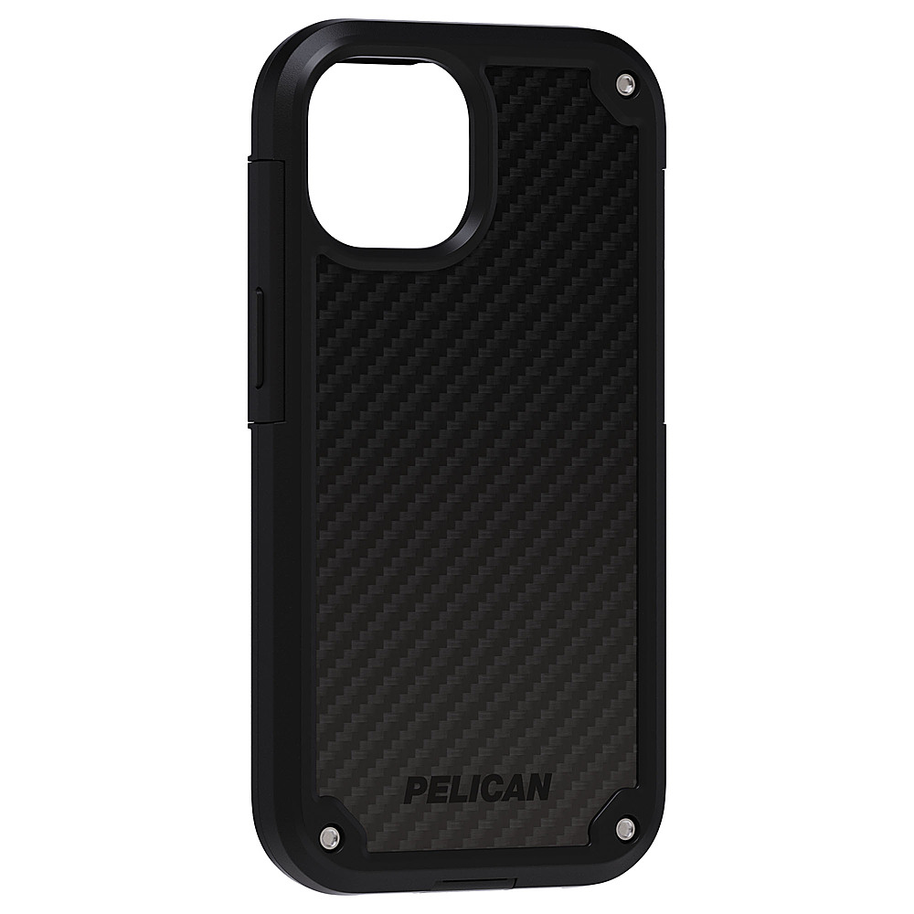 Left View: Pelican - Shield Kevlar Hardshell Case w/ Antimicrobial for iPhone 13 - Black
