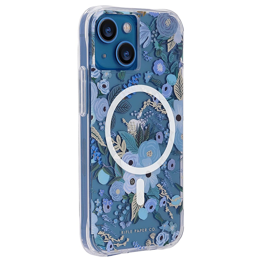 Angle View: iPhone 13 Rifle Paper Co. - Garden Party Blue w/ MagSafe w/ Antimicrobial
