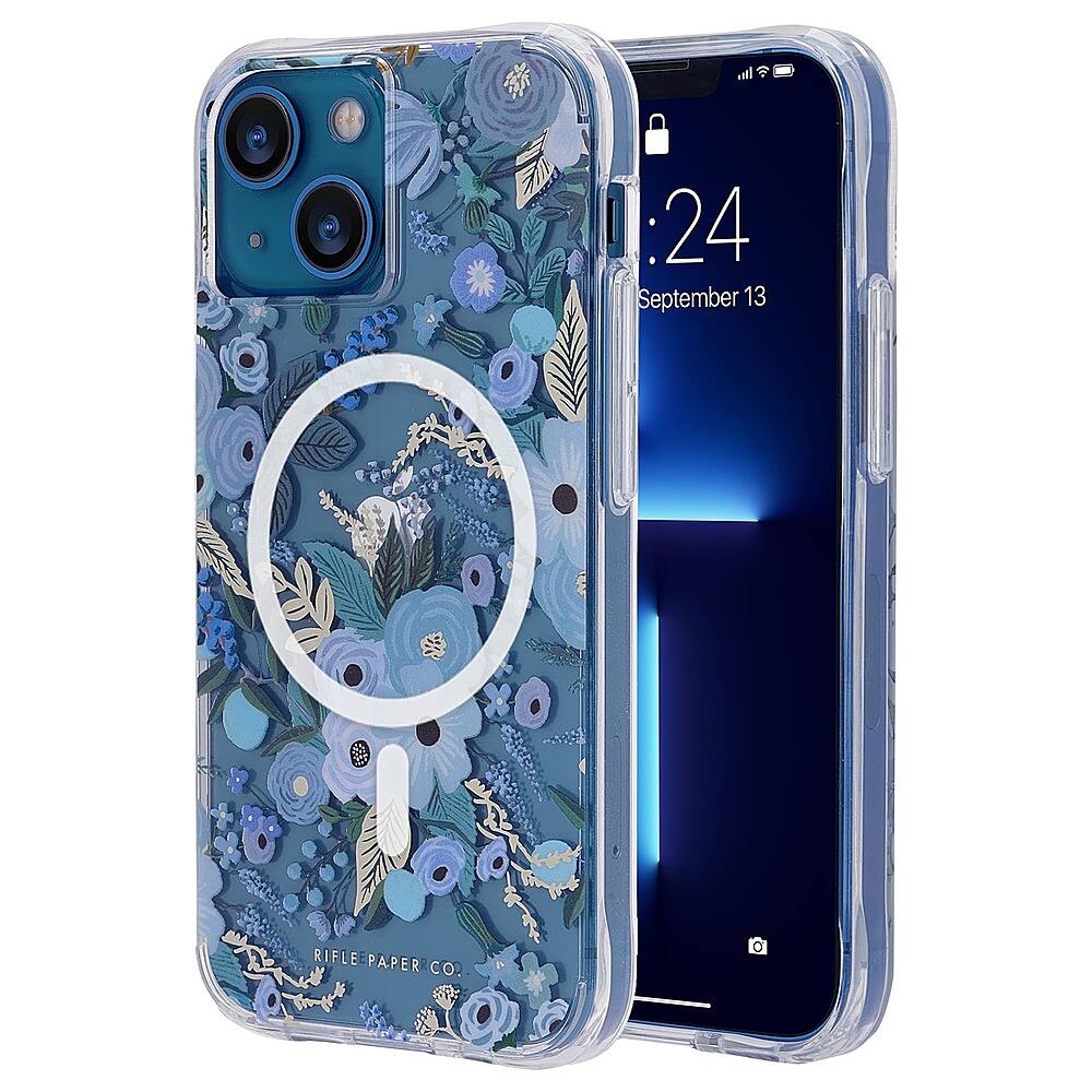 Best Buy iPhone 13 Rifle Paper Co. w/ MagSafe w/ Antimicrobial Garden Party Blue RP046734