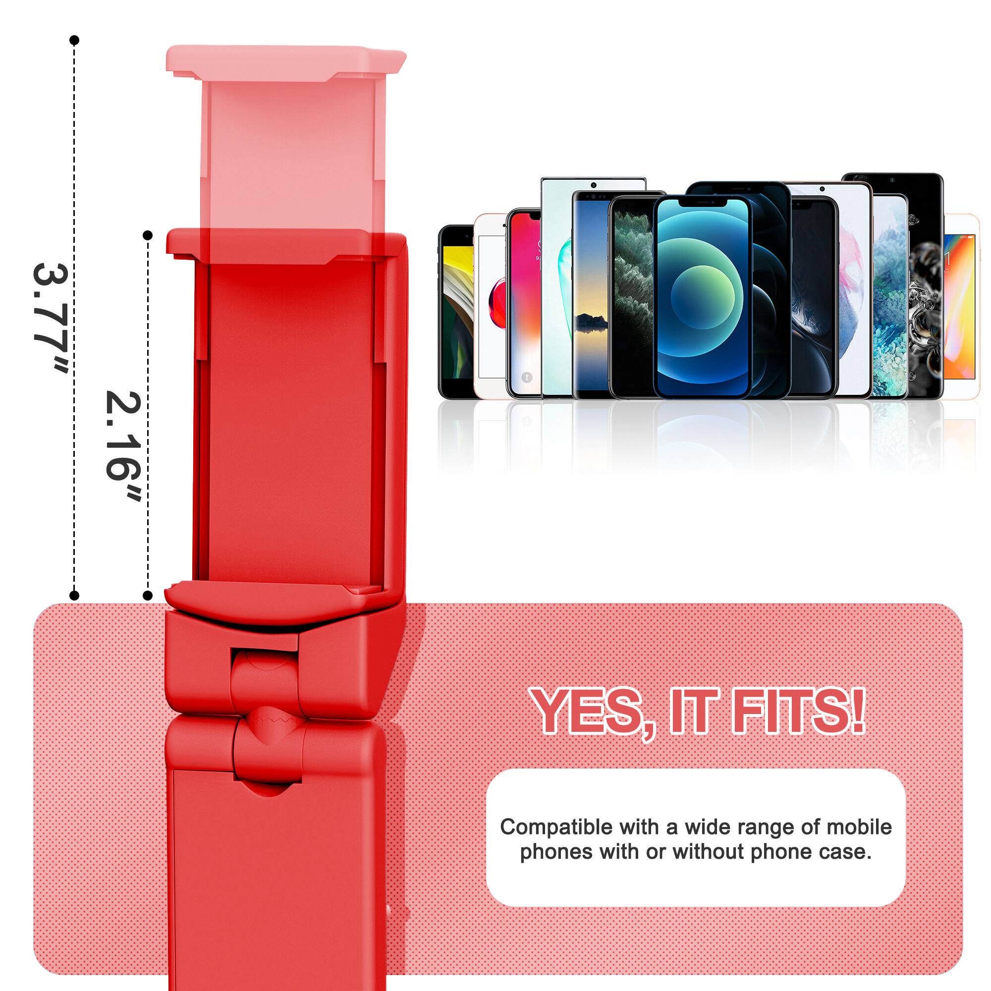 3.77"  
2.16"  

YES, IT FITS!  
Compatible with a wide range of mobile phones with or without phone case.