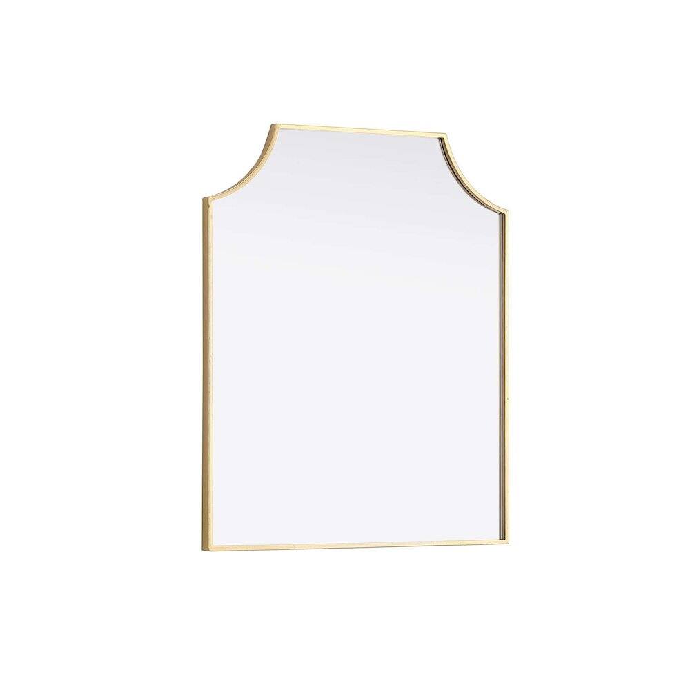 Alt View 1. Elegant Kitchen and Bath - Notched Metal Mirror 27x32 inch in Brass - Brass.