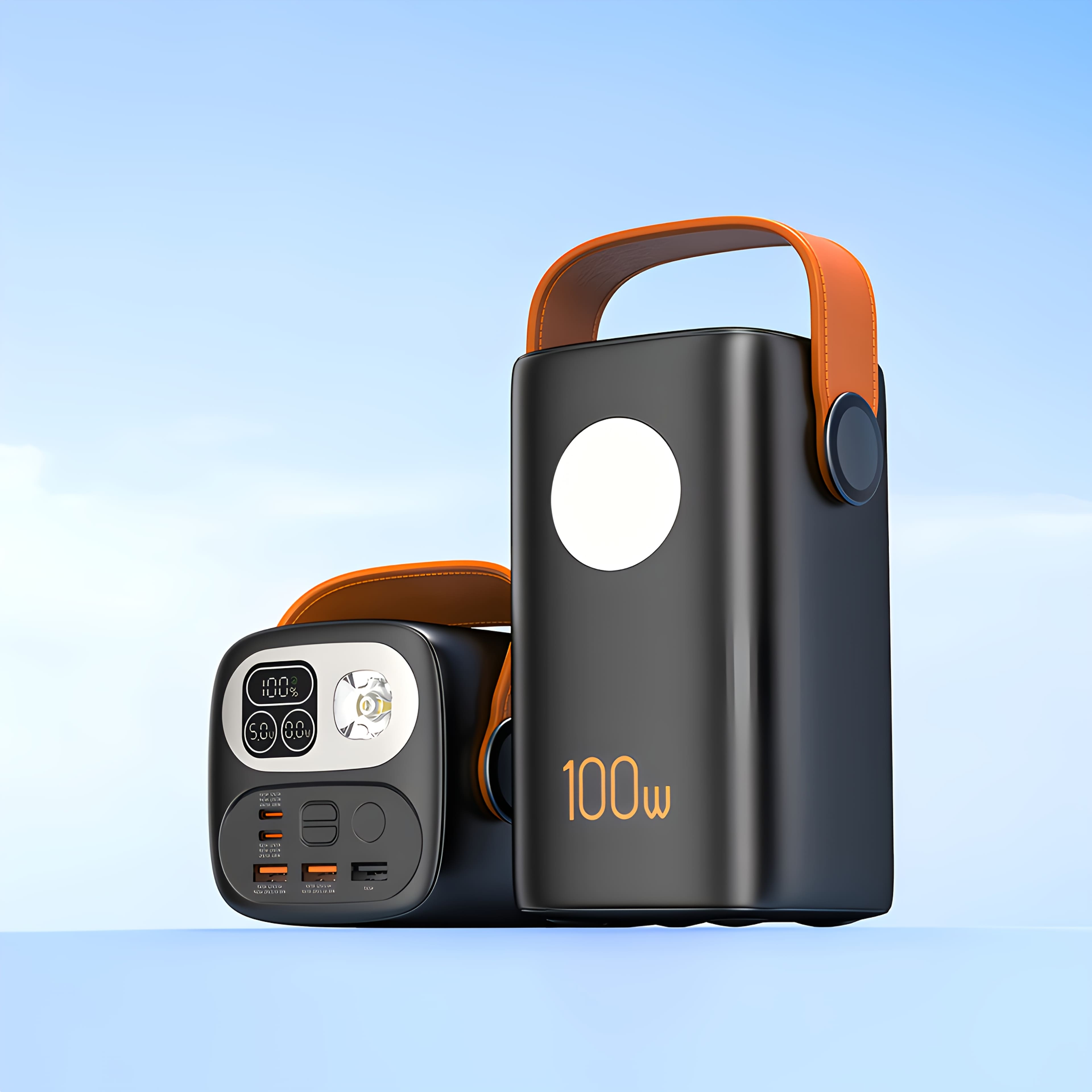 INSE - Large Capacity 60000mAh with Carrying Handle, Rechargeable Battery, 100W Fast Charging Portable Charger with LED Light - Black